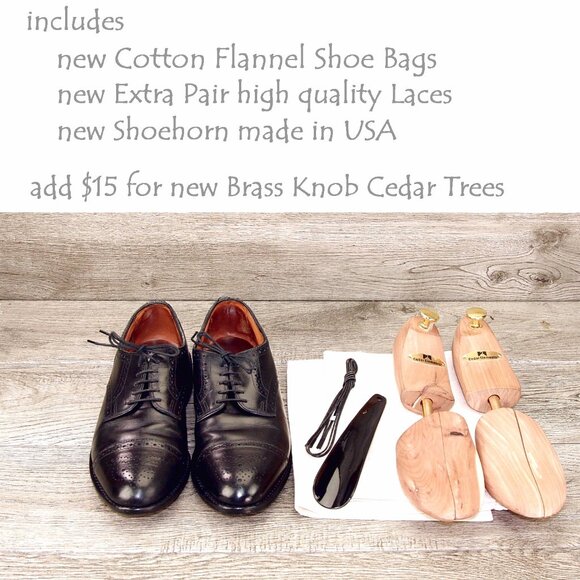 Allen Edmonds SANFORD Cap Toe Blucher 7 C Black * add $15 new Trees main image 6